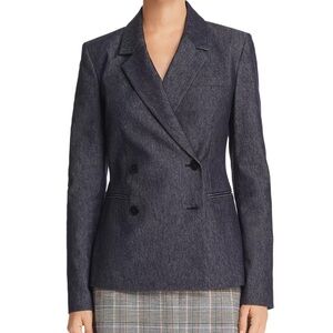 Theory Double-Breasted Denim Blazer